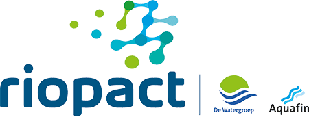 Logo's van Riopact, De Watergroep en Aquafin