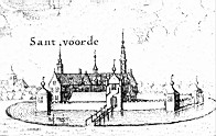 Tekening van het vroegere kasteel van Zandvoorde